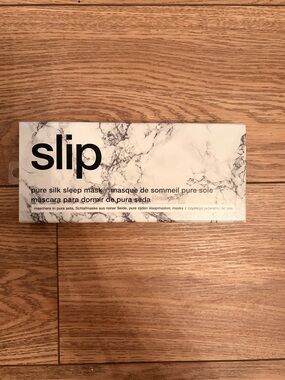 slip Silk Sleep Mask Packaging - Ivory and Black Text